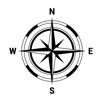 Compass star icon isolated on white Stock Illustration