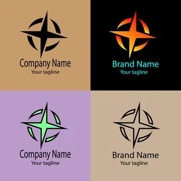 Compass Star Orbit logo design Stock Illustration