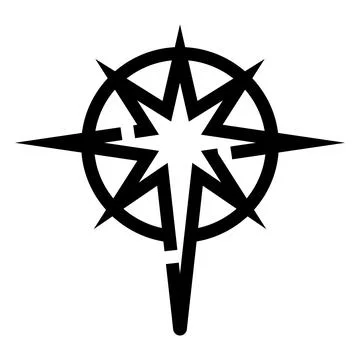 Compass star symbol guiding navigation and direction Stock Illustration