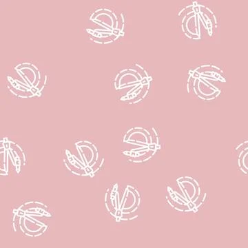 Compass stationery tool line vector seamless pattern Stock Illustration