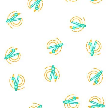 Compass stationery tool vector seamless pattern Stock Illustration