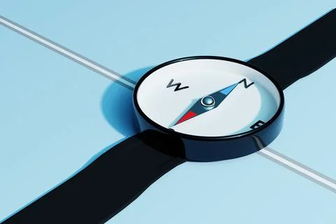 Compass with strap Stock Illustration