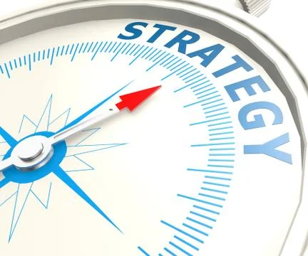 Compass with strategy word Stock Illustration