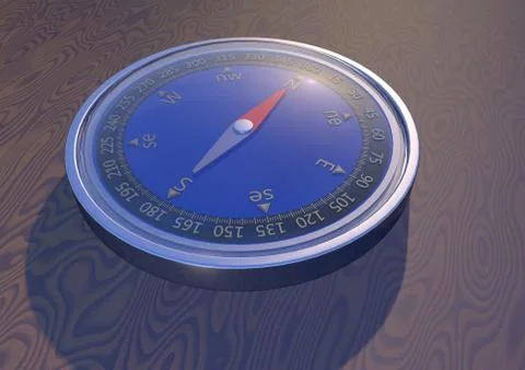 Compass on the table Stock Illustration