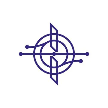 Compass Target Logo Design for Navigation Technology Solutions Stock Illustration