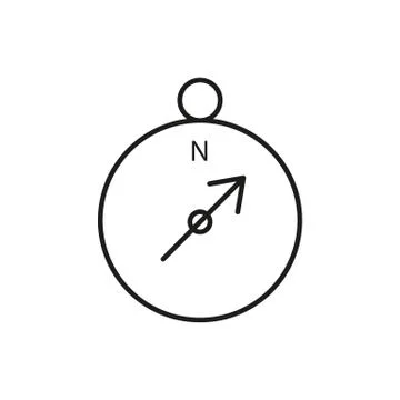 Compass Thin Line Icon Symbol Design Stock Illustration