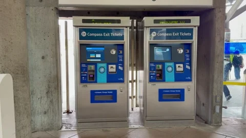 Compass Ticket Vending Machines At Transit Station 스톡 동영상 332931006