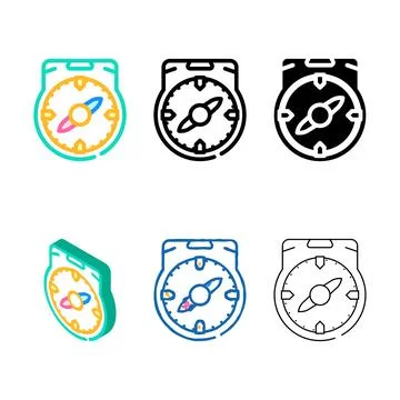 Compass tool color icon vector concepts Stock Illustration