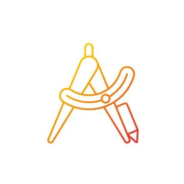 Compass tool gradient linear vector icon Stock Illustration