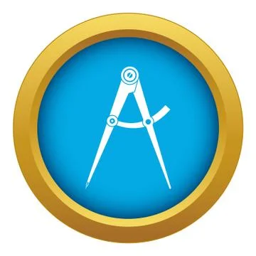 Compass tool icon blue vector isolated Stock Illustration