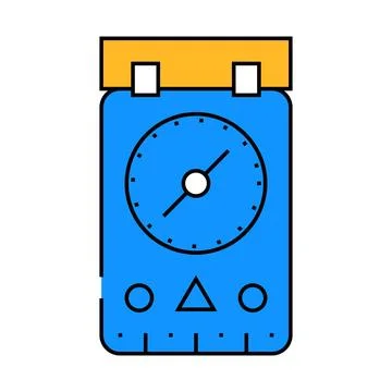 Compass tool icon color illustration Stock Illustration