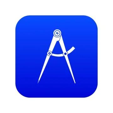 Compass tool icon digital blue Illustrazione stock