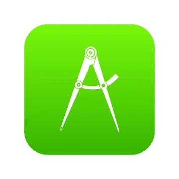 Compass tool icon digital green Stock Illustration
