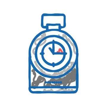 Compass tool icon doodle illustration Stock Illustration