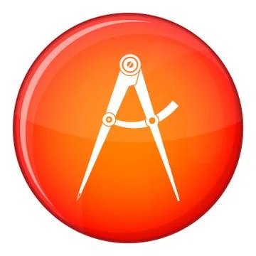 Compass tool icon, flat style Stock Illustration