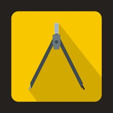 Compass tool icon in flat style Stock Illustration