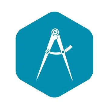 Compass tool icon, simple style Stock Illustration