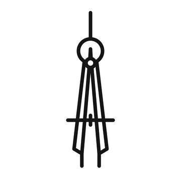 Compass Tool Icon for Technical Drafting Stock Illustration