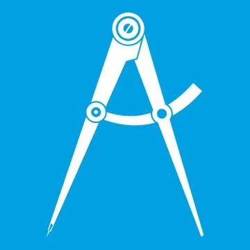 Compass tool icon white Stock Illustration