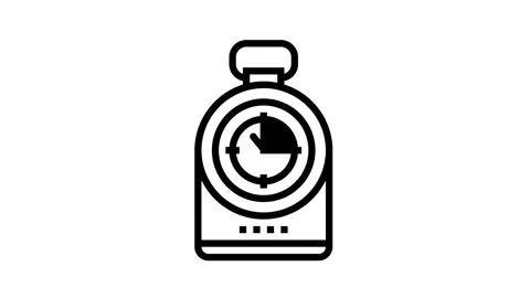 Compass tool line icon animation Stock Footage 157257674