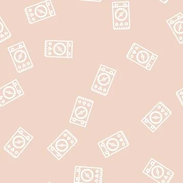 Compass tool line vector seamless pattern Illustrazione stock