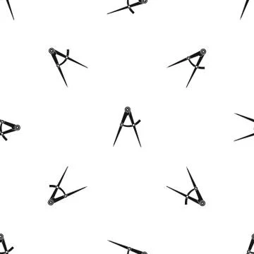 Compass tool pattern seamless black Stock Illustration