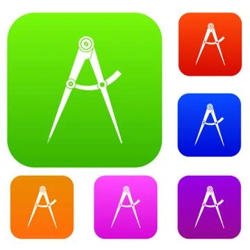 Compass tool set collection Stock Illustration