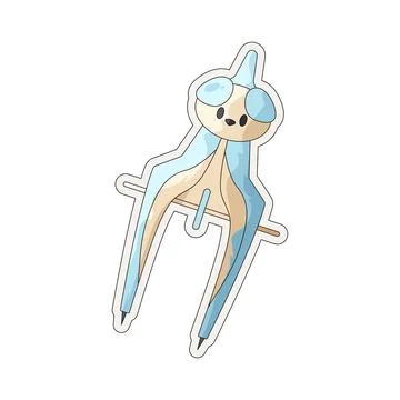 Compass tool sticker illustration Stock Illustration
