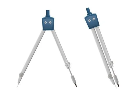 Compass tool in two states - opened and closed. Stock Illustration