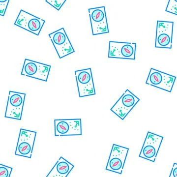 Compass tool vector seamless pattern flat Stock Illustration