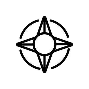 Compass tourist icon vector. Isolated contour symbol illustration Stock Illustration