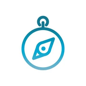 Compass travel user interface blue gradient Illustrazione stock