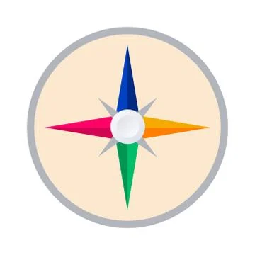 Compass in trendy flat style isolated. Stock Vector illustration. Stock Illustration