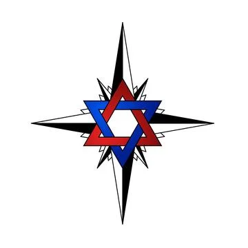 Compass with triangle star in the middle vector illustration   Illustrazione stock