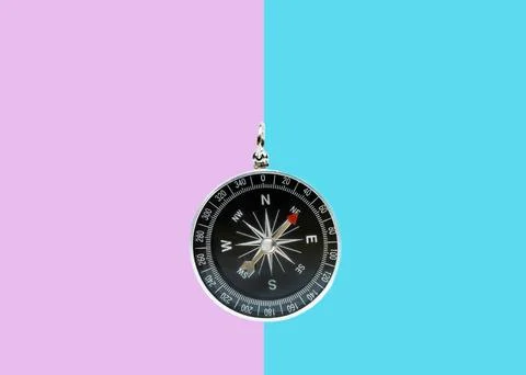 Compass on two tone background Stock Photos