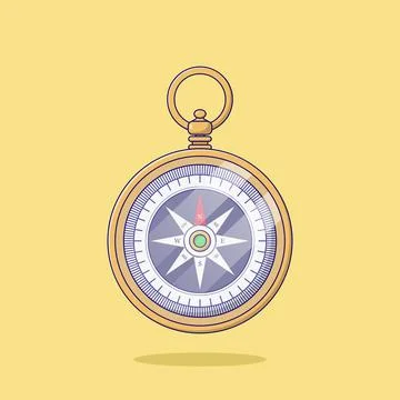 Compass Vector Icon Illustration. Navigation Equipment Vector. Flat Cartoon.. Stock Illustration