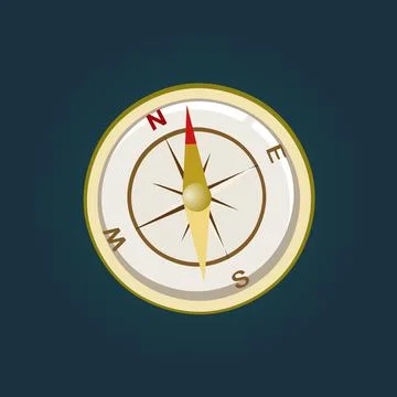 Compass vector illustration on blank background Illustrazione stock