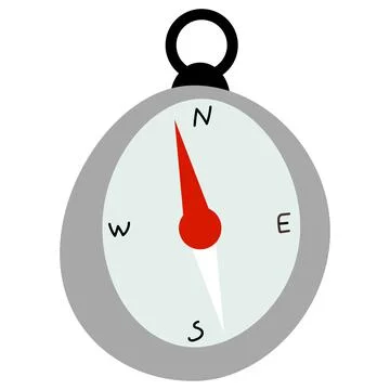 Compass vector illustration in cartoon hand drawn flat style on white backgro Stock Illustration