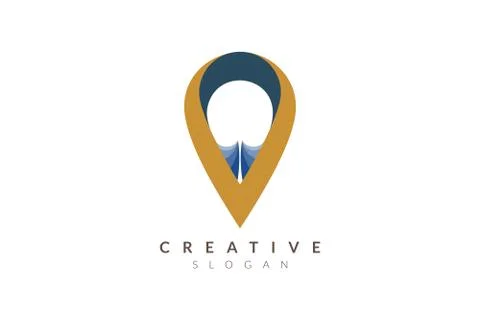 Compass vector illustration design. Minimalist and simple logo, flat style, m Stock Illustration