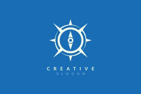 Compass vector illustration design. Minimalist and simple logo, flat style, m Stock Illustration