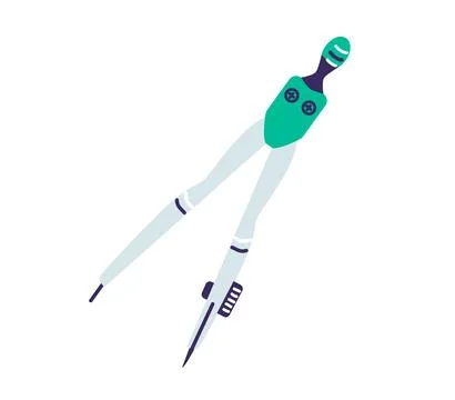 Compass vector illustration, geometric tool for circle drawing isolated on white イラスト素材