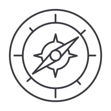 Compass vector line icon, sign, illustration on background, editable strokes Stock Illustration