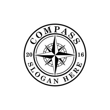 Compass vintage logo badge vector Stock Illustration