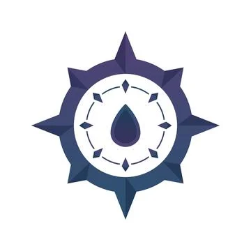 Compass water gradient logo design template icon Stock Illustration