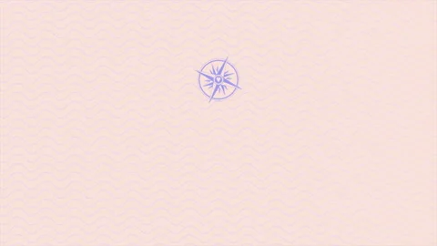 Compass on waves pattern Stock Footage 197491849