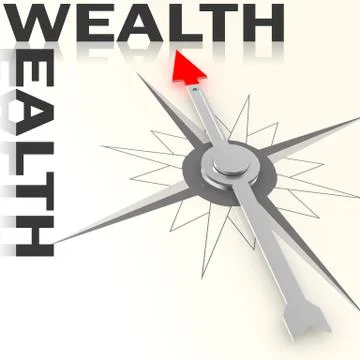 Compass with wealth word isolated Stock Illustration