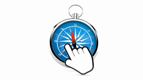 Compass with web cursor Vídeos de archivo 74792905