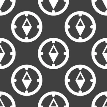 Compass web icon. flat design. Seamless gray pattern. 스톡 일러스트