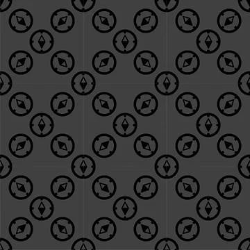 Compass web icon. flat design. Seamless gray pattern. Illustrazione stock