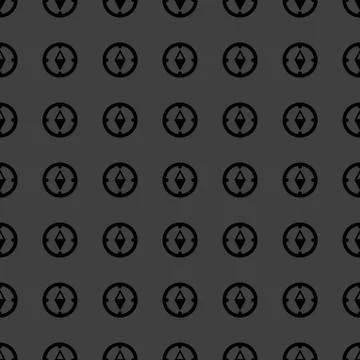 Compass web icon. flat design. Seamless gray pattern. イラスト素材